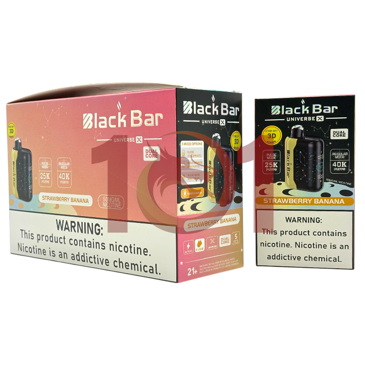 BLACK BAR UNIVERSE X 40000 5% - STRAWBERRY BANANA