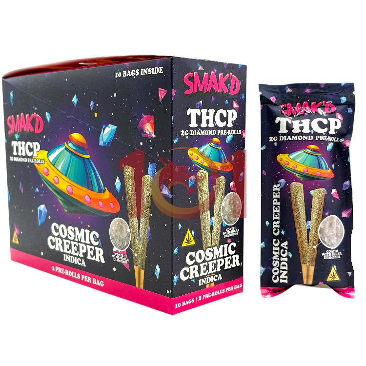 SMAK'D DIAMOND THCP 2GM CT 2CT PK PREROLL INDICA - COSMIC CREEPER