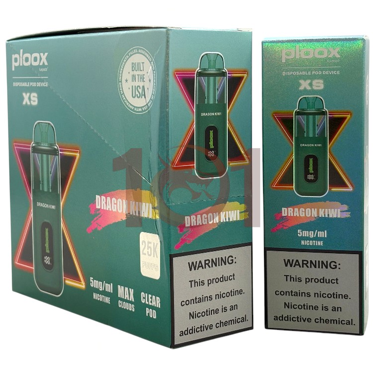 PLOOX 25000 0.5% 18ML HOOKAH POD XS - DRAGON KIWI