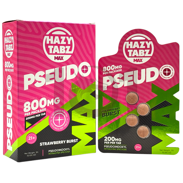 HAZY TABZ MAX PSEUDO EXTRACT TABLET 200MG 4CT PK - STRAWBERRY BURST