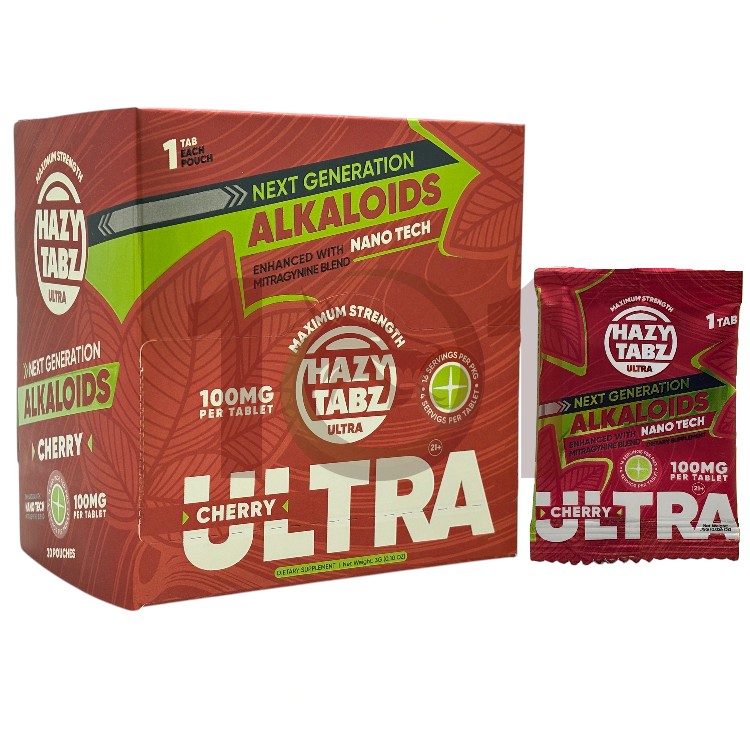 HAZY TABZ ULTRA MITRAGYNINE KRATOM EXTRACT TABLET 100MG 1CT PK - CHERRY