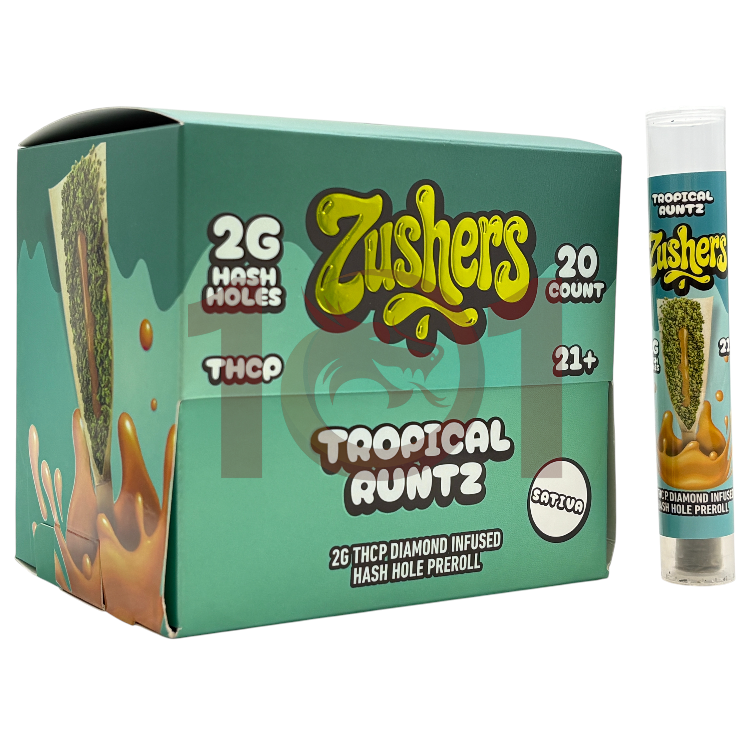 ZUSHERS HASH HOLE DIAMOND INFUSED THCP PREROLL 2GM SATIVA - TROPICAL RUNTZ