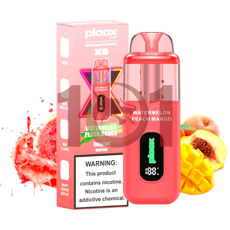 PLOOX 25000 0.5% 18ML HOOKAH POD XS - WATERMELON PEACH MANGO