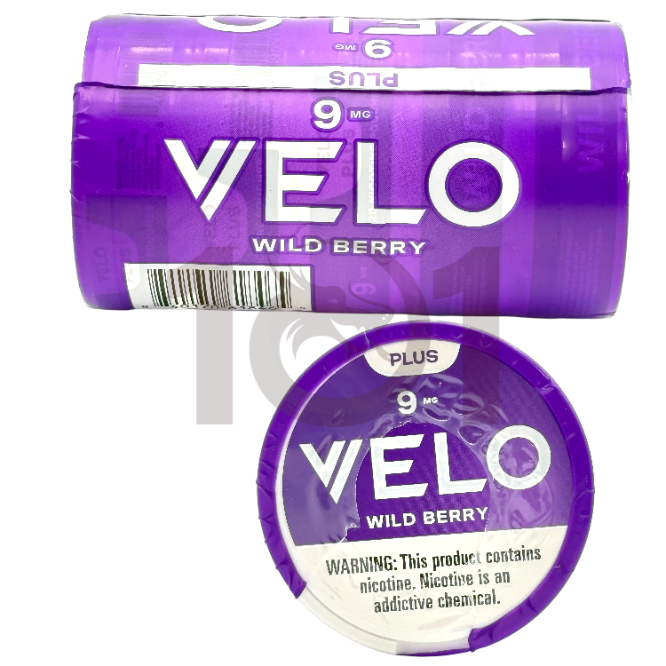VELO PLUS NICOTINE POUCHES 20CT PK 9MG - WILD BERRY