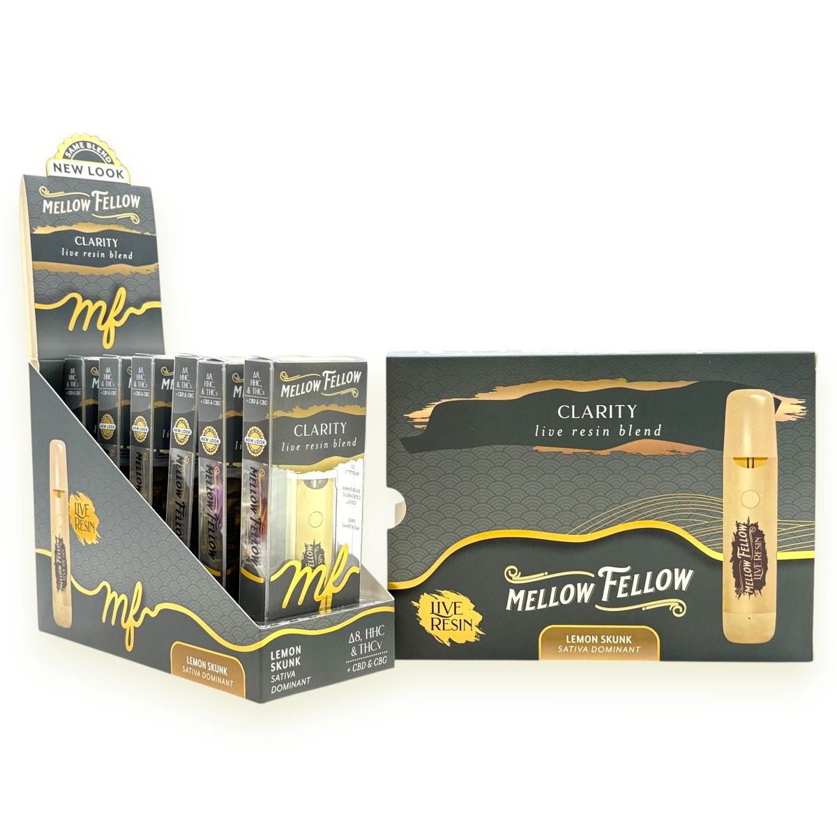 MELLOW FELLOW LR D8+HHC+THCV+CBD+CBG 1ML SATIVA DOMINANT - LEMON SKUNK CLARITY LR BLEND