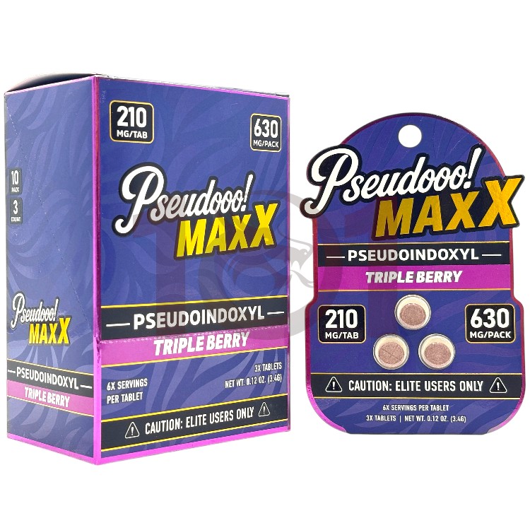 PSEUDOOO MAXX PSEUDOINDOXYL KRATOM EXTRACT TABLET 210MG 3CT PK - TRIPLE BERRY