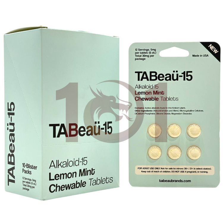 TABEAU-15 KRATOM TABLET ALKALOID-15 5MG 2CT PK - LEMON MINT