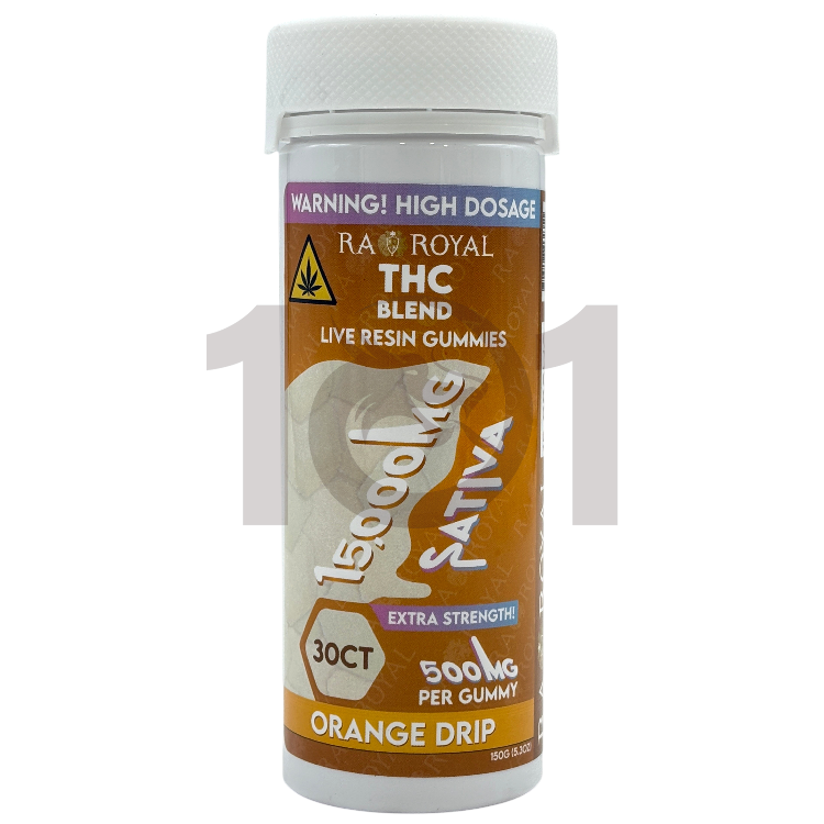 RA ROYAL LR BLEND D9+D8+HHC+THCP GUMMIES 500MG 30CT JAR - SATIVA ORANGE DRIP
