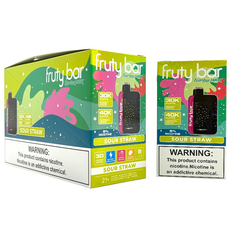 FRUTY BAR TURBO MAX 40000 5% - SOUR STRAW