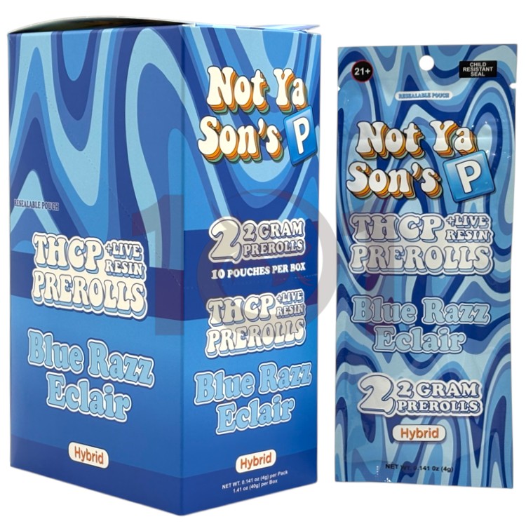 NOT YA SON'S P LR THCP 2GM 2CT PK PREROLL HYBRID - BLUE RAZZ ECLAIR