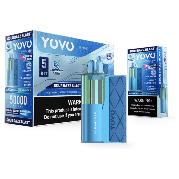 YOVO JB50000 POD DEVICE 5% - SOUR RAZZ BLAST
