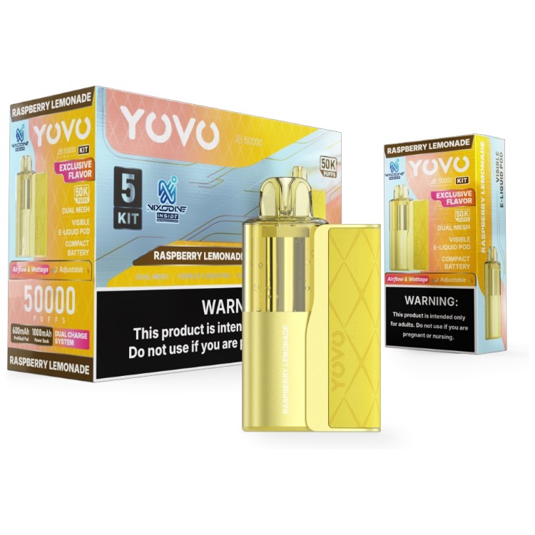 YOVO JB50000 POD DEVICE 5% - RASPBERRY LEMONADE