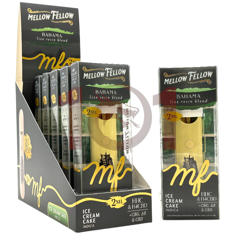 MELLOW FELLOW BAHAMA LR BLEND HHC+H4CBD+CBG+D8+CBD 2ML - INDICA ICE CREAM CAKE