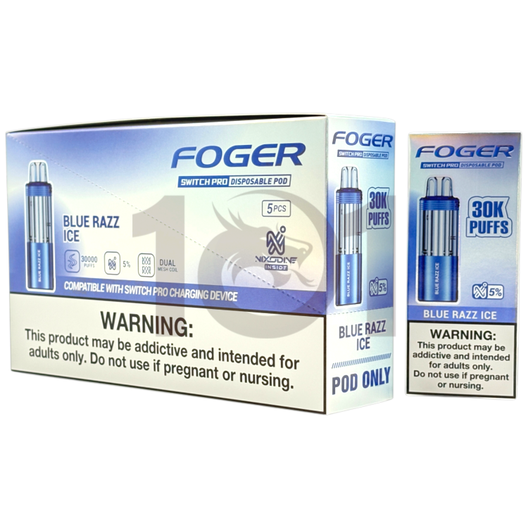 FOGER NIXODINE SWITCH PRO 30000 POD 5% - BLUE RAZZ ICE