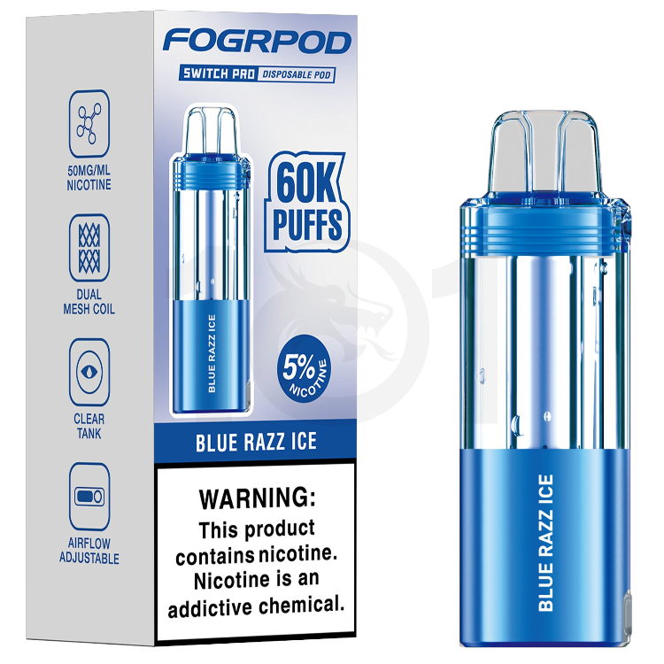 FOGRPOD 60000 SWITCH PRO POD 5% - BLUE RAZZ ICE