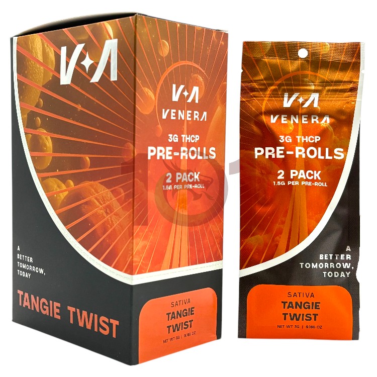 VENERA THCP 1.5GM/CT 2CT PK PREROLL SATIVA - TANGIE TWIST