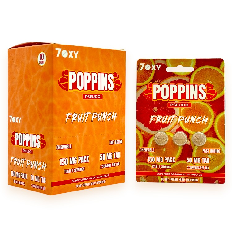 7OXY POPPINS PSEUDOINDOXYL 50MG EXTRACT TABLET 3CT PK - FRUIT PUNCH
