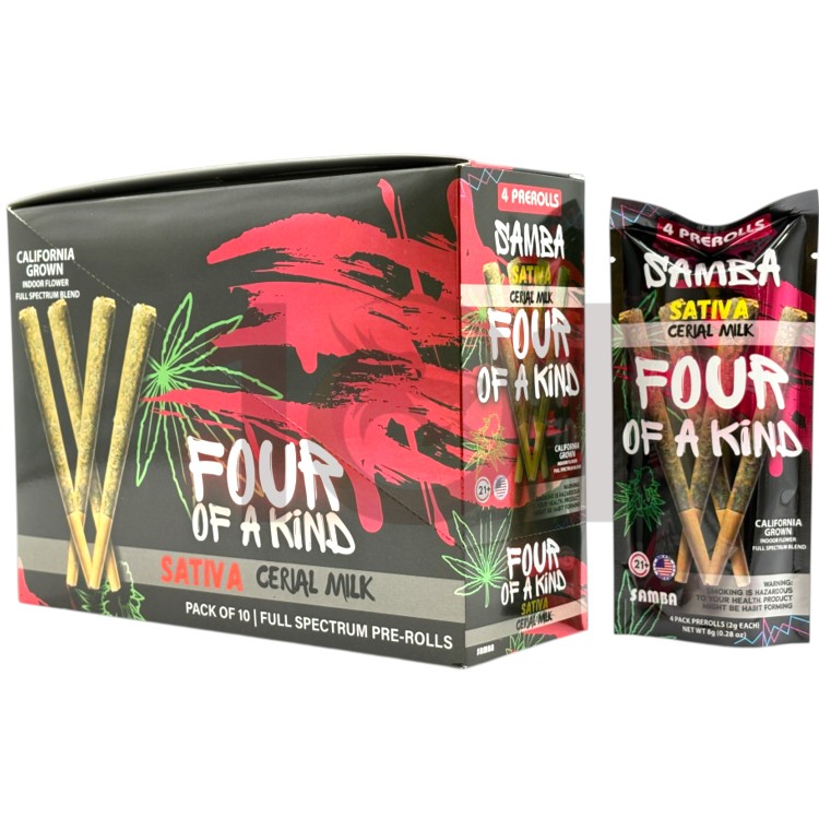 SAMBA FOUR OF A KIND 2GM 4CT PK PREROLL SATIVA - CEREAL MILK