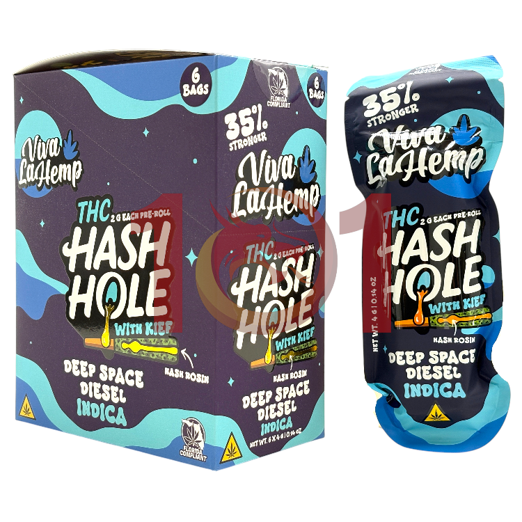 VIVA LA HEMP HASH HOLE+KIEF 2GM PREROLL 2CT PK  INDICA - DEEP SPACE DIESEL