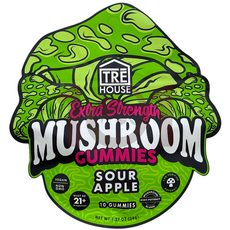 TRE HOUSE EXTRA STRENGTH MUSHROOM GUMMY 1.27OZ 10CT PK - SOUR APPLE