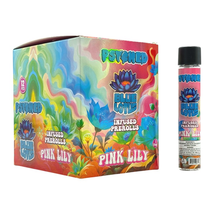 PSYCHED BLUE LOTUS INFFUSED 1GM PREROLL - PINK LILY
