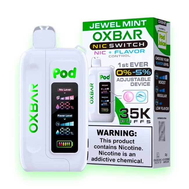 OXBAR 35000 NIC+FLAVOR CONTROL 5% - JEWEL MINT