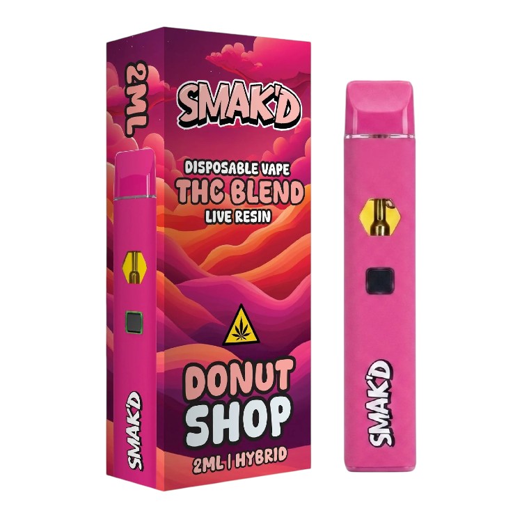 SMAK'D - DELTA - DISPOSABLE VAPE - LR - THC - 2GM/CT - 5CT/BX - HYBRID - DONUT SHOP