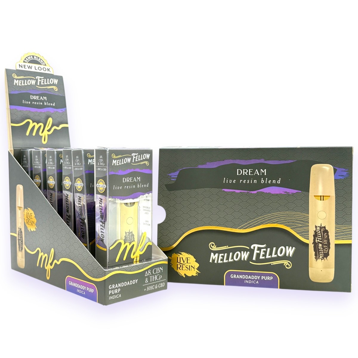 MELLOW FELLOW LR THCH+D11+HHC+D8+CBD+CBG 1ML INDICA - TRAINWRECK DESIRE LR BLEND