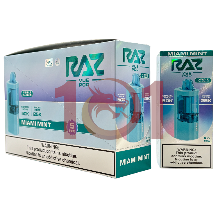 RAZ VUE 50000 POD 5% - MIAMI MINT