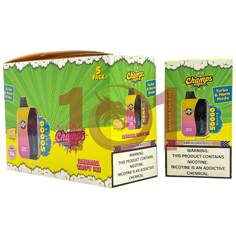 CHAMPS VAPE 50000 5% - BANANA TAFFY ICE