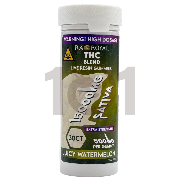 RA ROYAL LR BLEND D9+D8+HHC+THCP GUMMIES 500MG 30CT JAR - SATIVA JUICY WATERMELON