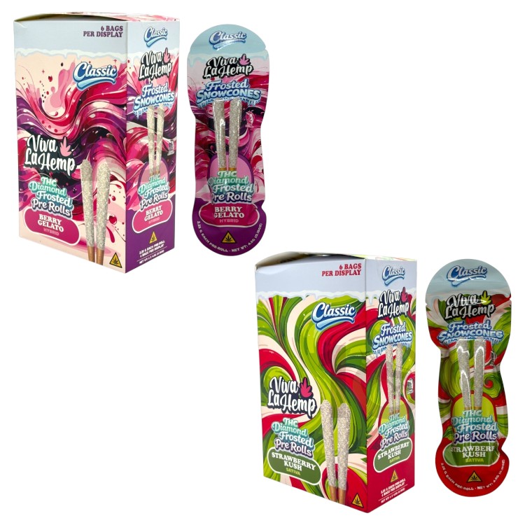 VIVA LA HEMP FROST ROLLS SNOW CONES THC DIAMONDS PREROLL 2.25GM 2CT PK