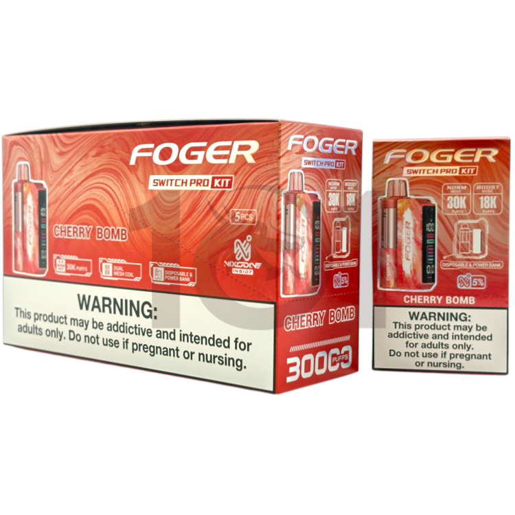 FOGER NIXODINE SWITCH PRO 30000 POD DEVICE 5% - CHERRY BOMB