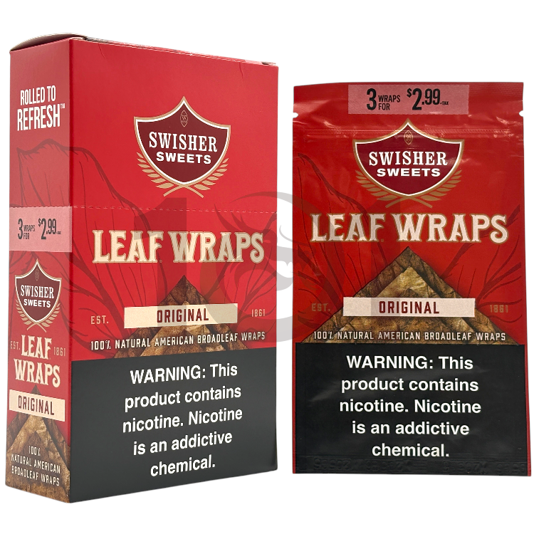 SWISHER SWEETS LEAF LT TOBACCO WRAP SP 3/$2.99 3CT PK - ORIGINAL