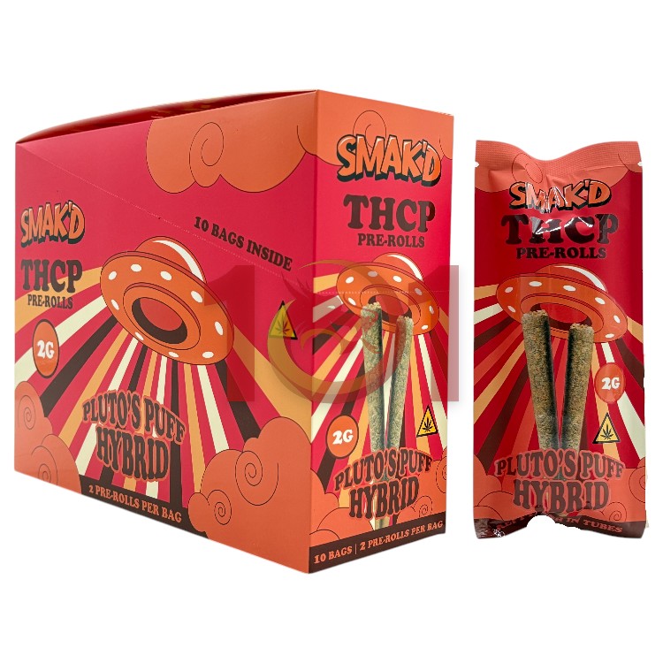 SMAK'D THCP 2GM/CT 2CT PK PREROLL HYBRID - PLUTO'S PUFF