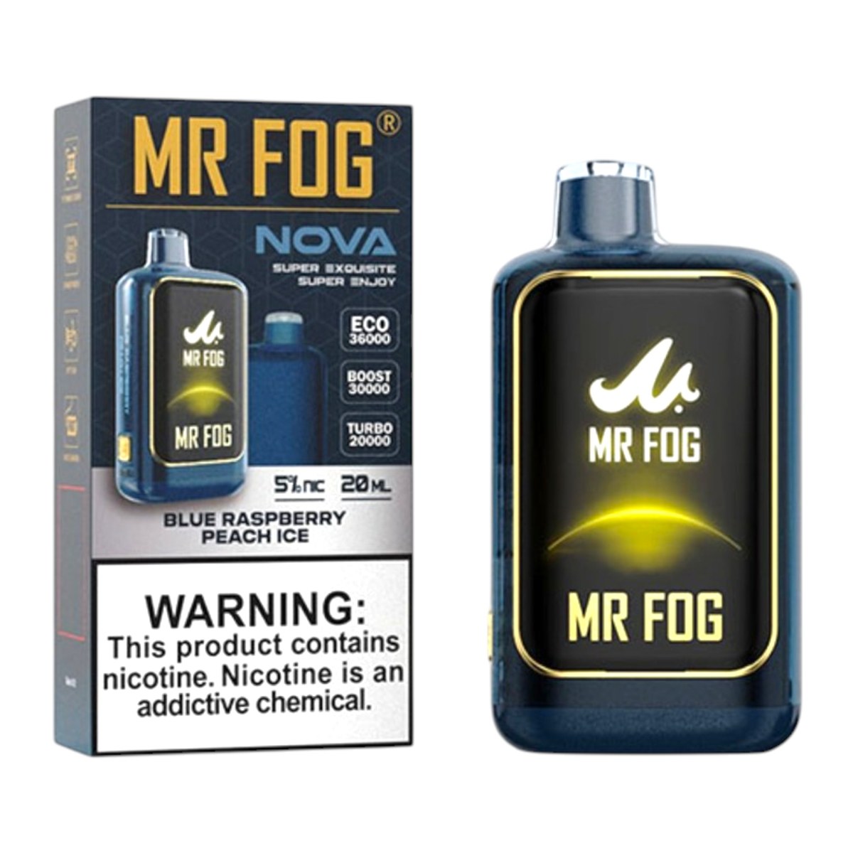 MR FOG NOVA 36000 5% - BLUE RASPBERRY PEACH ICE