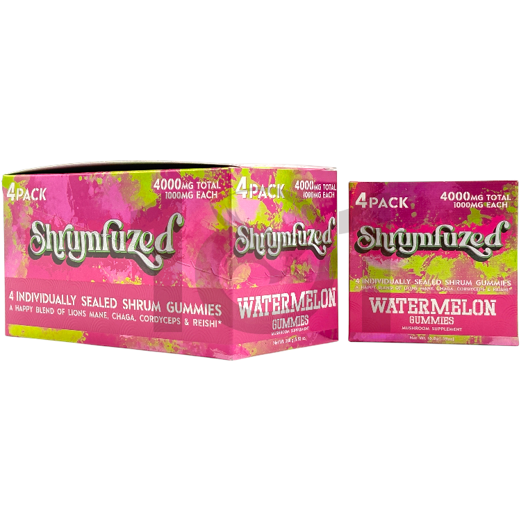 SHRUMFUZED MUSHROOM GUMMY 1000MG 4CT PK - WATERMELON