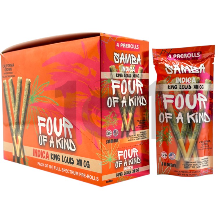 SAMBA FOUR OF A KIND 2GM 4CT PK PREROLL INDICA - KING LOUIS XIII OG